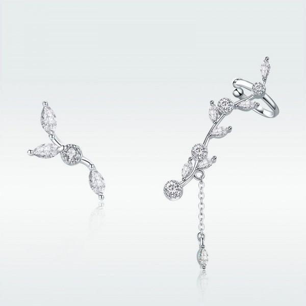 Elegant Flower Branch 925 Sterling Silver Earrings - Aisllin Jewelry