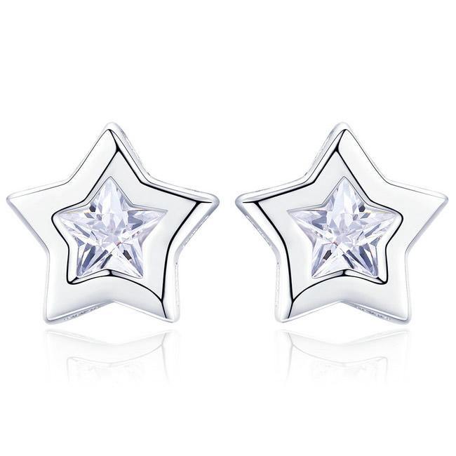 Shining Stars 925 Sterling Silver Earrings - Aisllin Jewelry