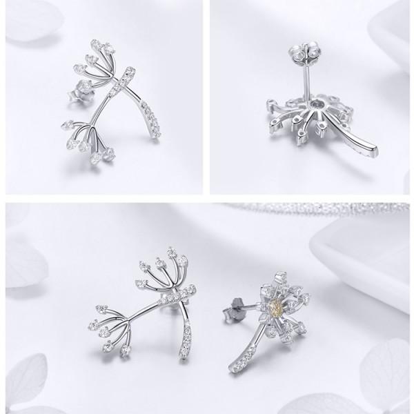 Luxury Dandelion Love 925 Sterling Silver Earrings - Aisllin Jewelry