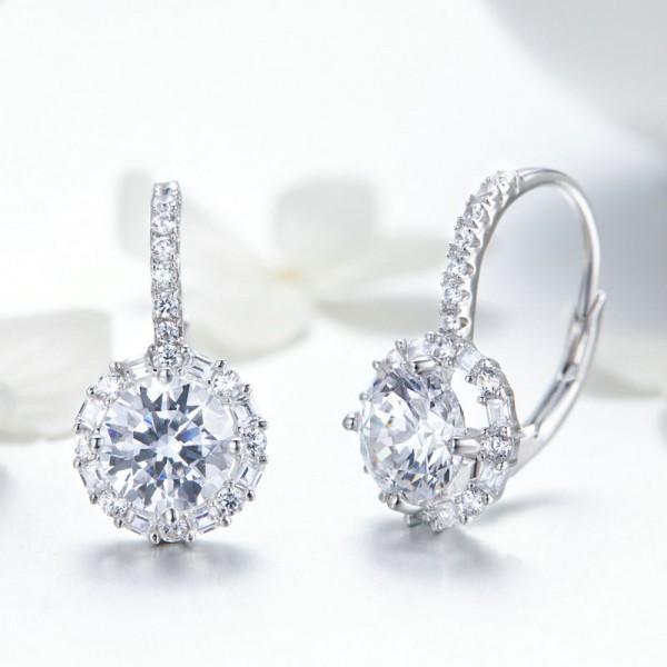 Elegant Shining Moon 925 Sterling Silver Earrings - Aisllin Jewelry