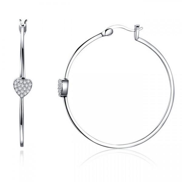 Luxury Heart 925 Sterling Silver Earrings - Aisllin Jewelry