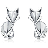 Folding Fox 925 Sterling Silver Earrings