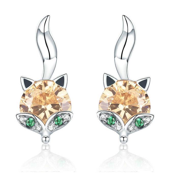 Little Fox 925 Sterling Silver Earrings - Aisllin Jewelry
