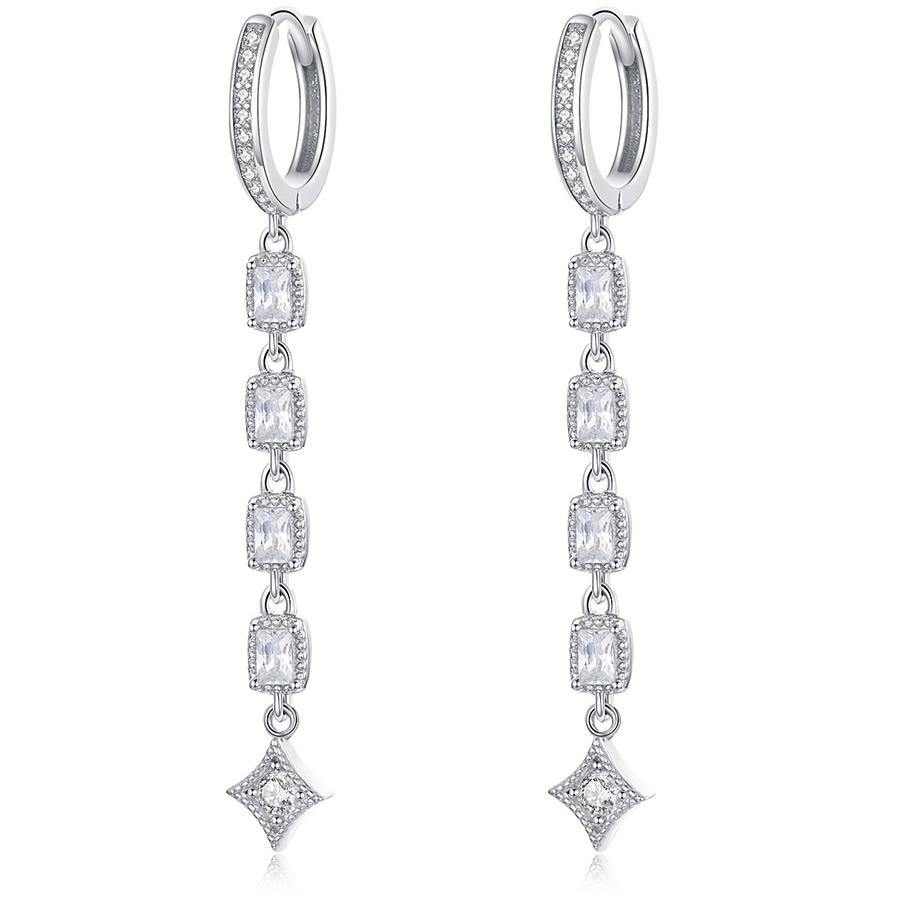 Zircons Love 925 Sterling Silver Earrings - Aisllin Jewelry