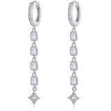 Zircons Love 925 Sterling Silver Earrings - Aisllin Jewelry