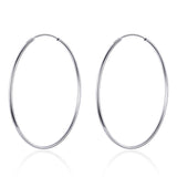 Simple Circle 925 Sterling Silver Earrings - Aisllin Jewelry