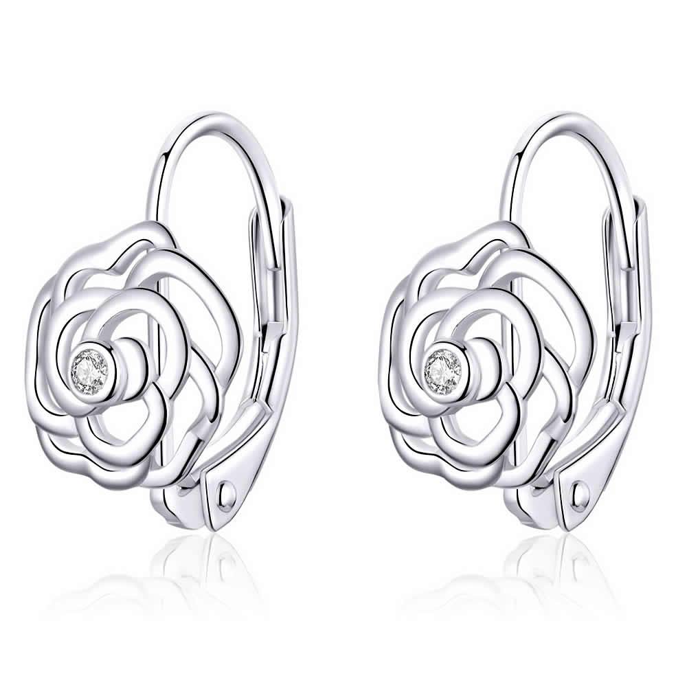 The Rose 925 Sterling Silver Earrings - Aisllin Jewelry