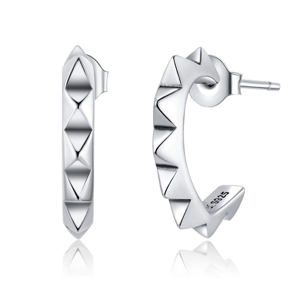 Rivet and Heart 925 Sterling Silver Earrings - Aisllin Jewelry