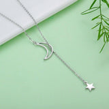 Moon And Star Fairy Tales 925 Sterling Silver Necklace - Aisllin Jewelry