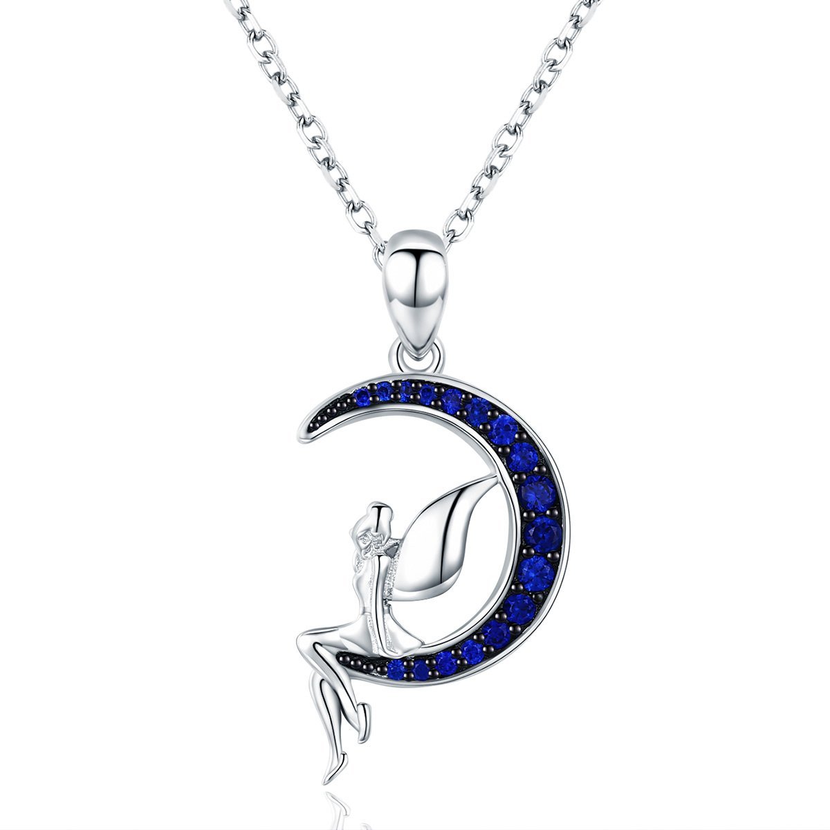 Elegant Blue Moon 925 Sterling Silver Necklace - Aisllin Jewelry