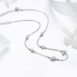 Sparkling Moon And Star 925 Sterling Silver Necklace - Aisllin Jewelry