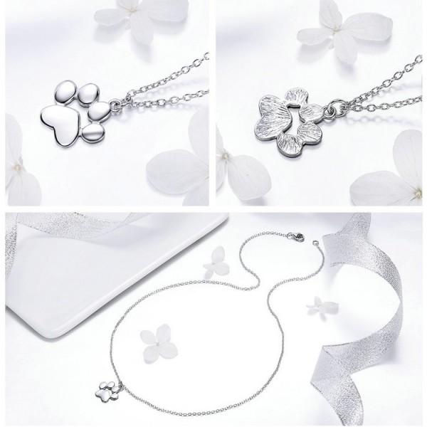 Lovely Dog's Footprints 925 Sterling Silver Necklace - Aisllin Jewelry