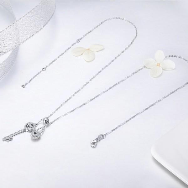 Fine Key of Heart Lock 925 Sterling Silver Necklace - Aisllin Jewelry