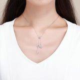 Fine Key of Heart Lock 925 Sterling Silver Necklace - Aisllin Jewelry