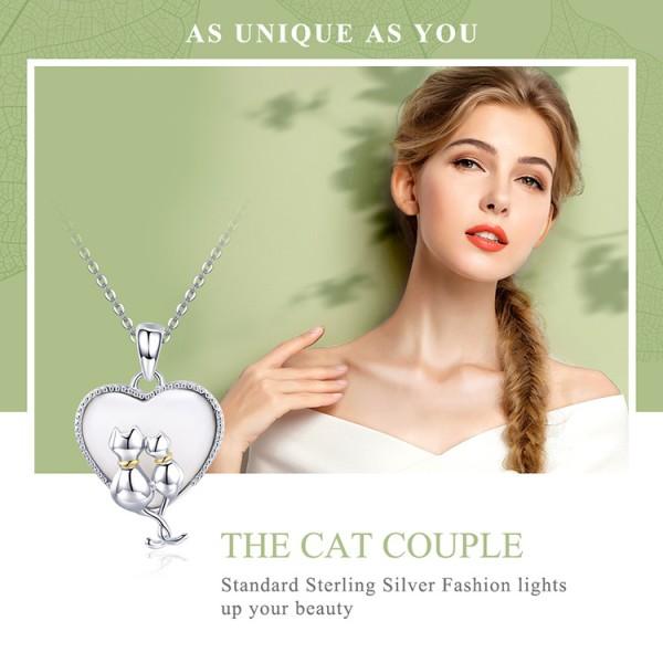The Cat Pair 925 Sterling Silver Necklace - Aisllin Jewelry