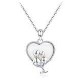 The Cat Pair 925 Sterling Silver Necklace - Aisllin Jewelry