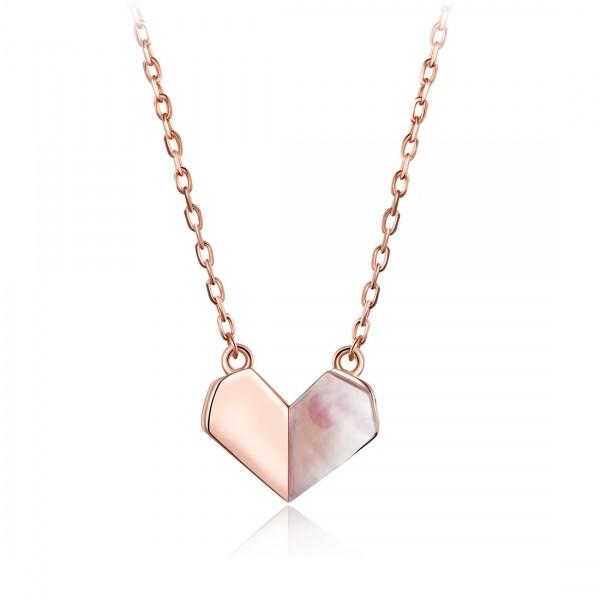 Elegant Heart Shell 925 Sterling Silver Necklace - Aisllin Jewelry
