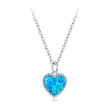 Deep Blue Heart 925 Sterling Silver Necklace - Aisllin Jewelry
