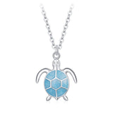 Blue Turtle 925 Sterling Silver Necklace - Aisllin Jewelry