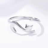 Fine Sticky Cat 925 Sterling Silver Ring - Aisllin Jewelry