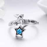 Elegant Star And Plane 925 Sterling Silver Ring - Aisllin Jewelry