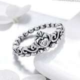 Elegant Princess Crown 925 Sterling Silver Ring - Aisllin Jewelry