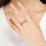 Elegant Princess Crown 925 Sterling Silver Ring - Aisllin Jewelry