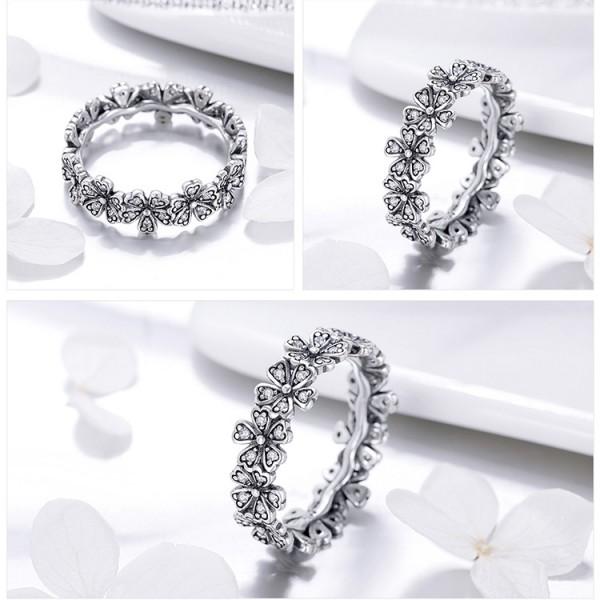 Fine Daisy Flower 925 Sterling Silver Ring - Aisllin Jewelry