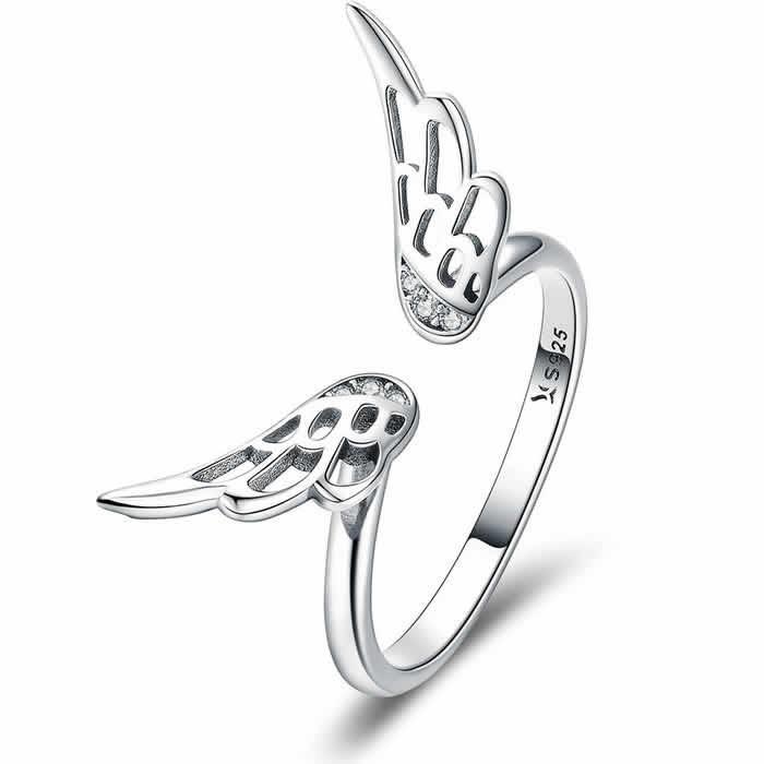 Lovely Angel Wings 925 Sterling Silver Ring - Aisllin Jewelry