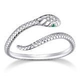 White Snake 925 Sterling Silver Ring - Aisllin Jewelry