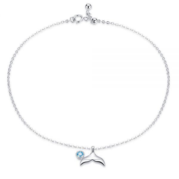 Mermaid Tail Sterling Silver Anklet - Aisllin Jewelry