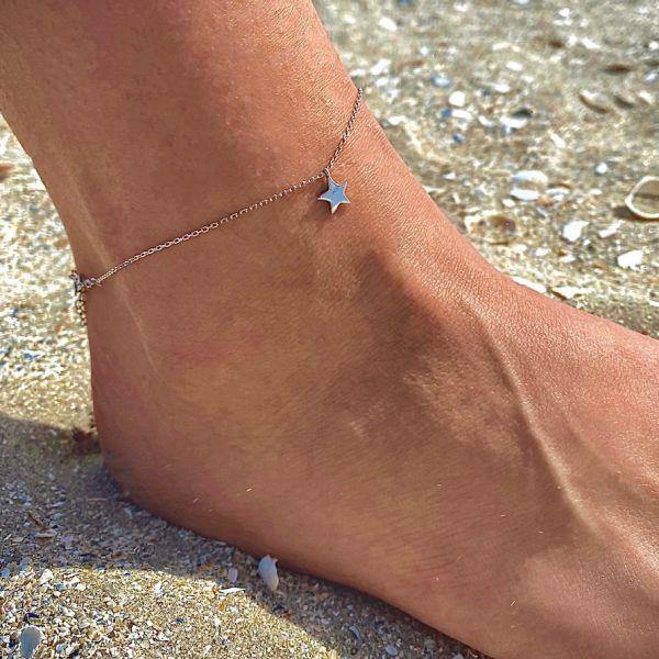 The Starry Sterling Silver Anklet - Aisllin Jewelry