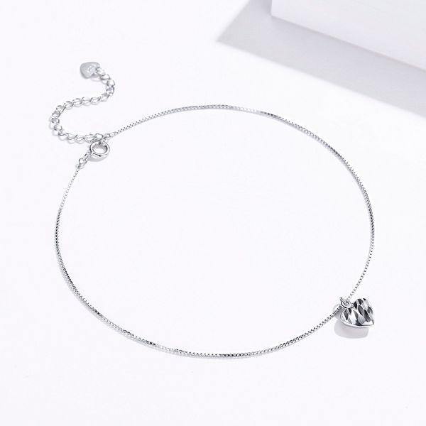 Beautiful Heart Sterling Silver Anklet - Aisllin Jewelry
