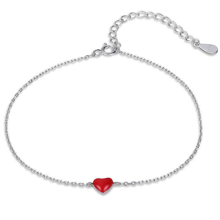 Flipped Heart 925 Sterling Silver Bracelet - Aisllin Jewelry