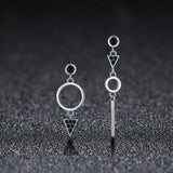 Asymmetric Triangle 925 Sterling Silver Earrings - Aisllin Jewelry