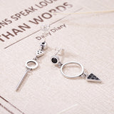 Asymmetric Triangle 925 Sterling Silver Earrings - Aisllin Jewelry