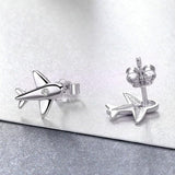 Fine Tiny Airplane 925 Sterling Silver Earrings - Aisllin Jewelry